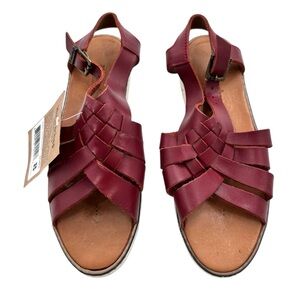 Bearpaw Burgundy Red Leah Huarache Sport Leather Sandals